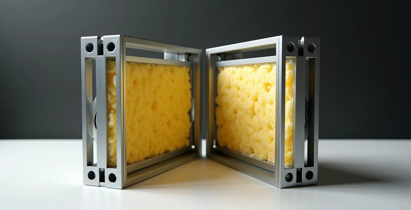 Schéma technique montrant deux structures métalliques parallèles sans contact avec isolant entre elles