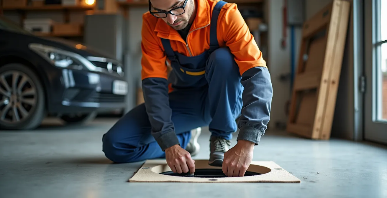Trappe de visite moderne et isolée installée dans un garage